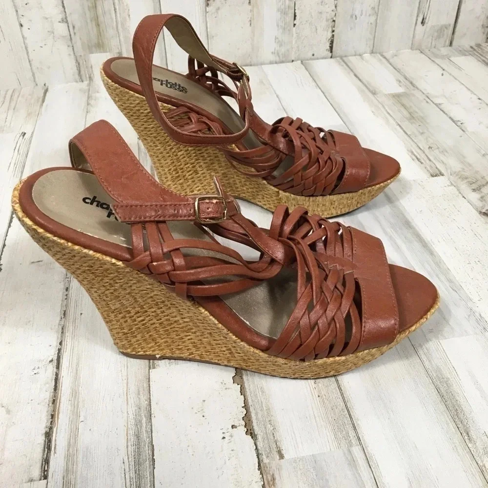 Charlotte Russe Wedges Sandals Strappy Cork High